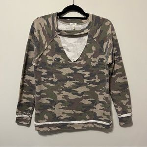 Self Love Camouflage Long Sleeve Crewneck Top M